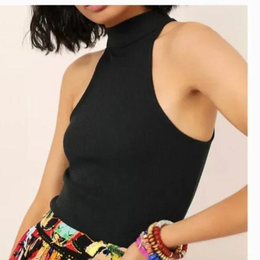 ⭐️Maeve Ribbed Mock Neck Chic Glam Classy Elegant Girly Modern Hipster Hip Top